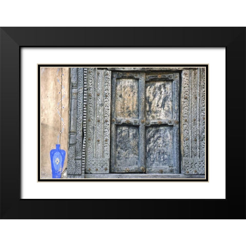 New Mexico, Santa Fe Old doorway Black Modern Wood Framed Art Print with Double Matting by OBrien, Jay