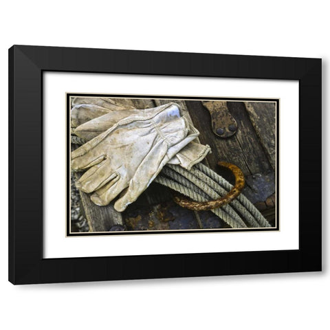 New Mexico, Santa Fe Close-up of cowboy gear Black Modern Wood Framed Art Print with Double Matting by OBrien, Jay