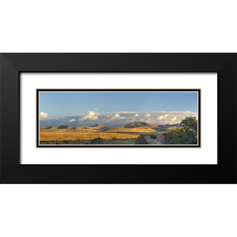 New Mexico, City of Rocks SP Panoramic composite Black Modern Wood Framed Art Print with Double Matting by Paulson, Don