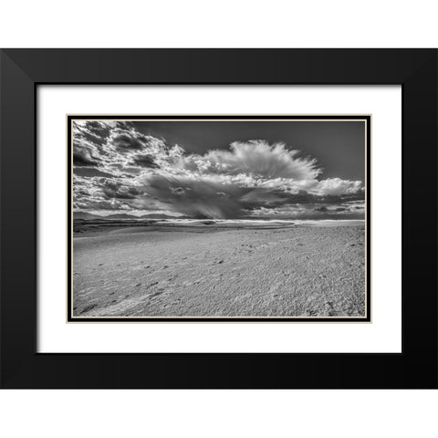 USA- New Mexico- White Sands National Park. Black and white Black Modern Wood Framed Art Print with Double Matting by Jaynes Gallery