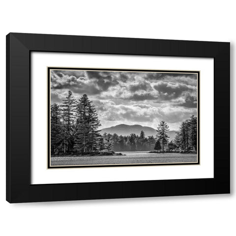 USA-New York-Adirondacks Long Lake-late afternoon at Forked Lake Black Modern Wood Framed Art Print with Double Matting by Collins, Ann
