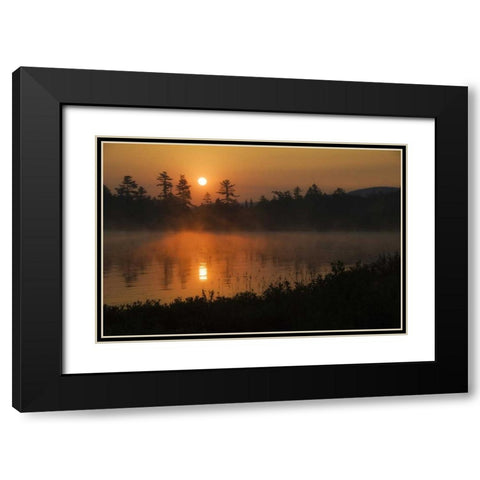 NY, Adirondack Mts Sunrise over Raquette Lake Black Modern Wood Framed Art Print with Double Matting by Rotenberg, Nancy
