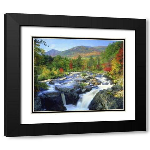 New York A waterfall in the Adirondack Mountains Black Modern Wood Framed Art Print with Double Matting by Talbot Frank, Christopher