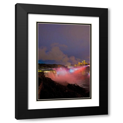 NY, Niagara Falls Waterfalls and mist at dusk Black Modern Wood Framed Art Print with Double Matting by Lord, Fred