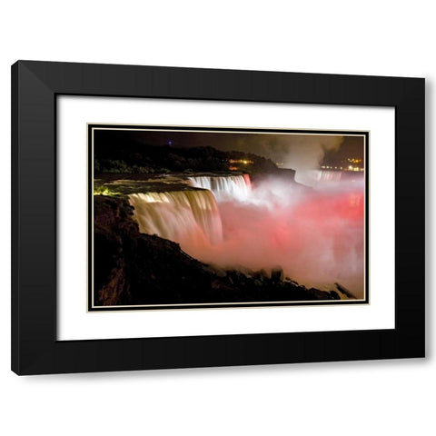NY, Niagara Falls Twilight of the waterfalls Black Modern Wood Framed Art Print with Double Matting by Lord, Fred