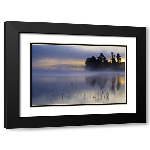 New York, Adirondack Mts, Autumn on Raquette Lake Black Modern Wood Framed Art Print with Double Matting by Rotenberg, Nancy