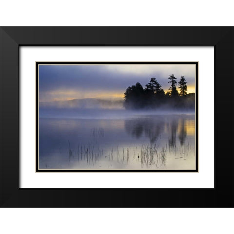 New York, Adirondack Mts, Autumn on Raquette Lake Black Modern Wood Framed Art Print with Double Matting by Rotenberg, Nancy