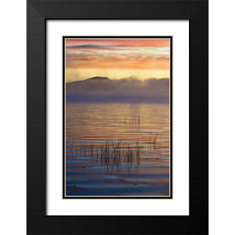 New York, Adirondack Mts, Autumn on Raquette Lake Black Modern Wood Framed Art Print with Double Matting by Rotenberg, Nancy