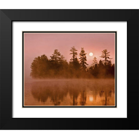 USA, New York, Adirondack Park Sunrise on a lake Black Modern Wood Framed Art Print with Double Matting by OBrien, Jay