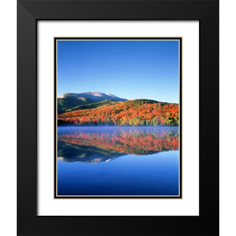 NY, Snowy Algonquin Peak and Heart Lake in fall Black Modern Wood Framed Art Print with Double Matting by Talbot Frank, Christopher