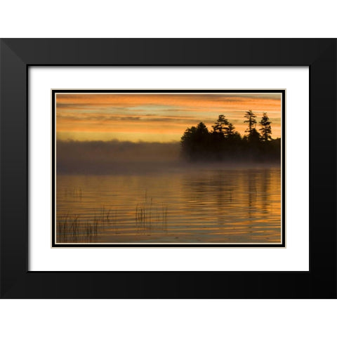 New York, Adirondack Mts Racquette Lake, sunrise Black Modern Wood Framed Art Print with Double Matting by Rotenberg, Nancy