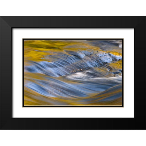 NY, Adirondacks Flowing water on Raquette Lake Black Modern Wood Framed Art Print with Double Matting by OBrien, Jay