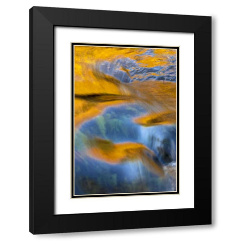 NY, Adirondacks Flowing water on Raquette Lake Black Modern Wood Framed Art Print with Double Matting by OBrien, Jay