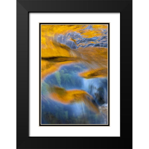 NY, Adirondacks Flowing water on Raquette Lake Black Modern Wood Framed Art Print with Double Matting by OBrien, Jay
