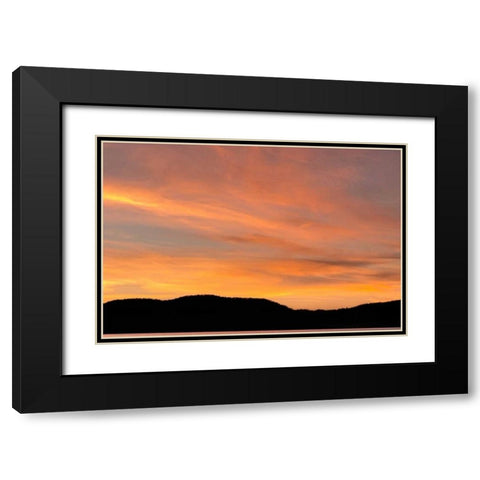 NY, Adirondack Mountains Sunset over mountains Black Modern Wood Framed Art Print with Double Matting by OBrien, Jay