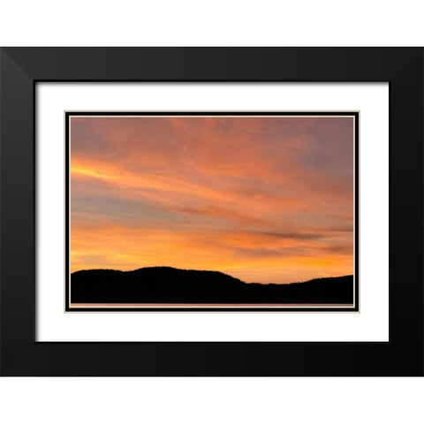 NY, Adirondack Mountains Sunset over mountains Black Modern Wood Framed Art Print with Double Matting by OBrien, Jay