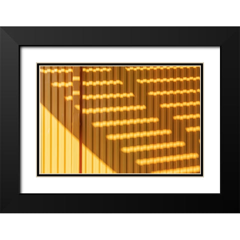 Coney Island-Brooklyn-New York-USA Striped shadows on a yellow building Black Modern Wood Framed Art Print with Double Matting by Wilson, Emily M.