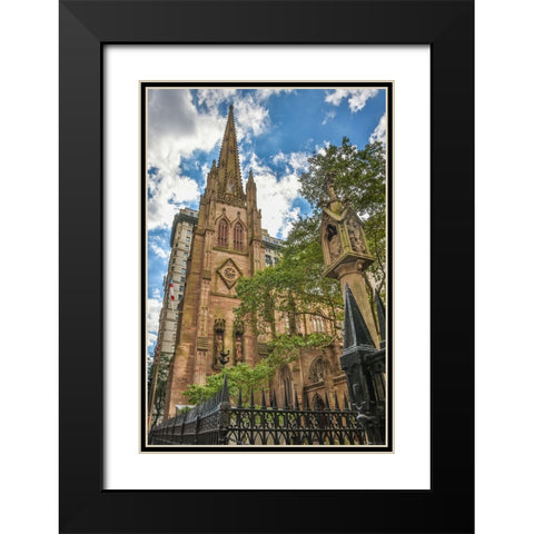 USA-New York Trinity Church and grounds Black Modern Wood Framed Art Print with Double Matting by Looney, Hollice