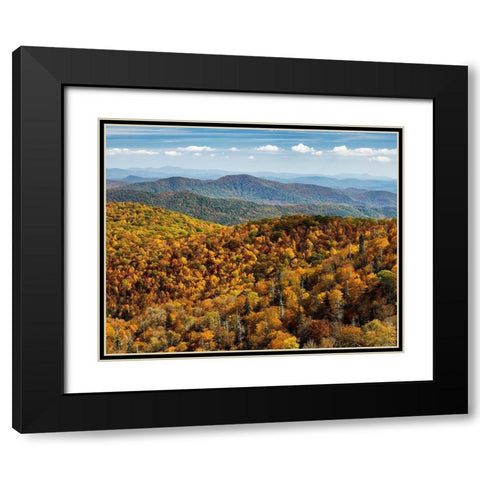 North Carolina-Pisgah National Forest-View from the Blue Ridge Parkways East Fork Overlook Black Modern Wood Framed Art Print with Double Matting by Collins, Ann