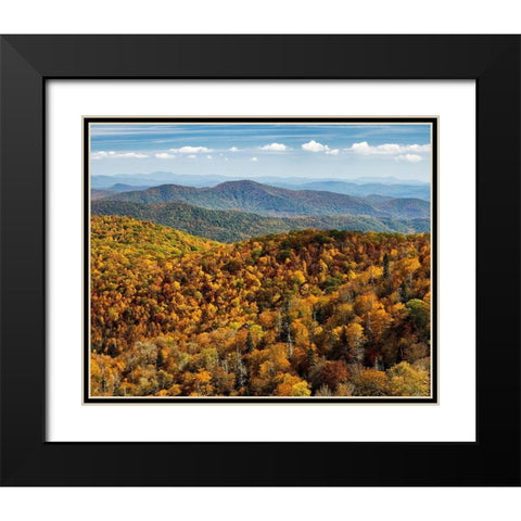 North Carolina-Pisgah National Forest-View from the Blue Ridge Parkways East Fork Overlook Black Modern Wood Framed Art Print with Double Matting by Collins, Ann