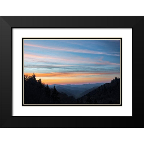Sunrise-Oconaluftee River Valley-Great Smoky Mountains National Park-North Carolina Black Modern Wood Framed Art Print with Double Matting by Jones, Adam
