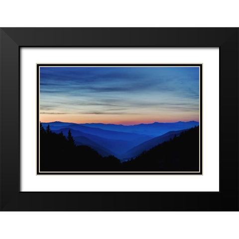 North Carolina Sunrise in the Great Smoky Mts Black Modern Wood Framed Art Print with Double Matting by Flaherty, Dennis