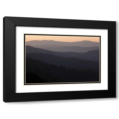 North Carolina Oconaluftee Overlook at sunrise Black Modern Wood Framed Art Print with Double Matting by Flaherty, Dennis