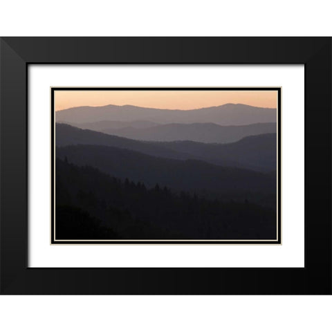 North Carolina Oconaluftee Overlook at sunrise Black Modern Wood Framed Art Print with Double Matting by Flaherty, Dennis