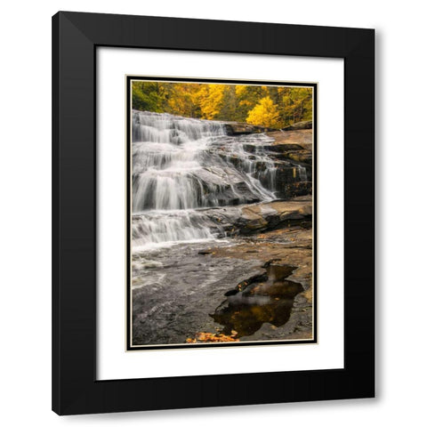 North Carolina, Brevard Waterfall in DuPont SF Black Modern Wood Framed Art Print with Double Matting by OBrien, Jay