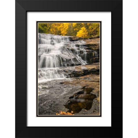 North Carolina, Brevard Waterfall in DuPont SF Black Modern Wood Framed Art Print with Double Matting by OBrien, Jay