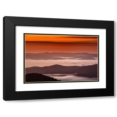 North Carolina, Brevard Landscape in Pisgah NF Black Modern Wood Framed Art Print with Double Matting by OBrien, Jay