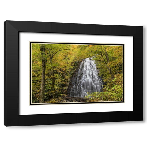 North Carolina, Crabtree Falls in autumn Black Modern Wood Framed Art Print with Double Matting by Paulson, Don