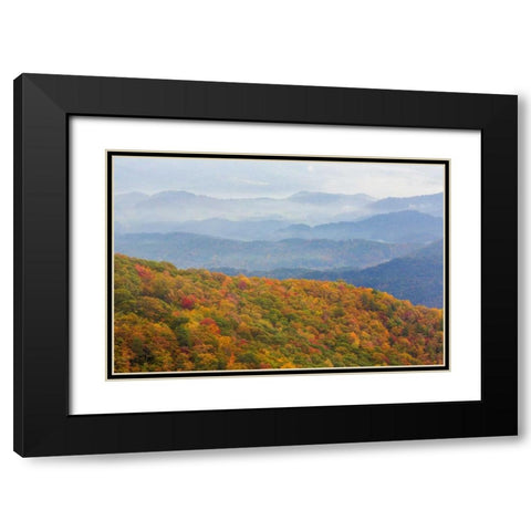 North Carolina, Blue Ridge Parkway Overlook Black Modern Wood Framed Art Print with Double Matting by Paulson, Don