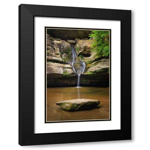 Cedar Falls Hocking Hills State Park-Ohio Black Modern Wood Framed Art Print with Double Matting by Majchrowicz, Alan