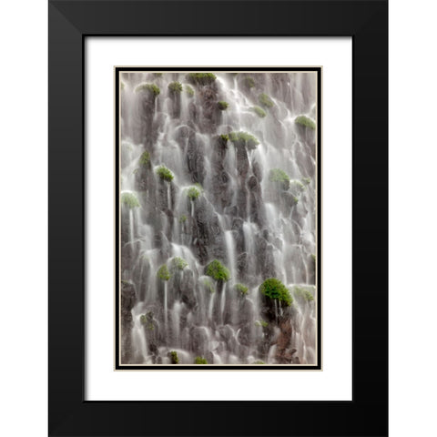 Waterfall close-up-Columbia River Gorge-Oregon Black Modern Wood Framed Art Print with Double Matting by Jones, Adam