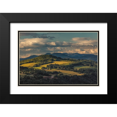 View of Columbia plateau at sunset-Oregon Black Modern Wood Framed Art Print with Double Matting by Jones, Adam