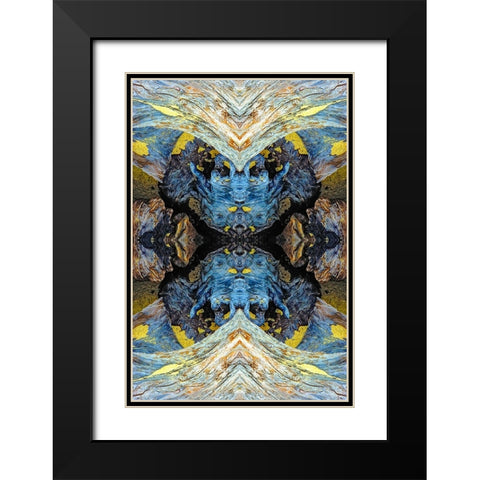 Abstract pattern in driftwood-Bandon Beach-Oregon Black Modern Wood Framed Art Print with Double Matting by Jones, Adam