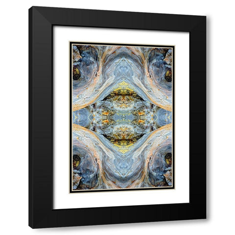 Abstract pattern in driftwood-Bandon Beach-Oregon Black Modern Wood Framed Art Print with Double Matting by Jones, Adam