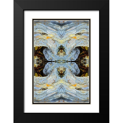 Abstract pattern in driftwood-Bandon Beach-Oregon Black Modern Wood Framed Art Print with Double Matting by Jones, Adam