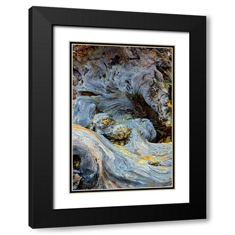 Abstract pattern in driftwood-Bandon Beach-Oregon Black Modern Wood Framed Art Print with Double Matting by Jones, Adam