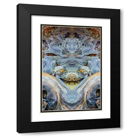 Abstract pattern in driftwood-Bandon Beach-Oregon Black Modern Wood Framed Art Print with Double Matting by Jones, Adam