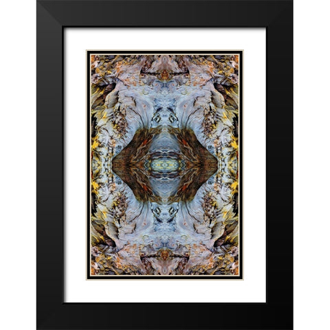 Abstract pattern in driftwood-Bandon Beach-Oregon Black Modern Wood Framed Art Print with Double Matting by Jones, Adam