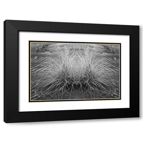 Grass pattern reflected and flipped-Bandon-Oregon Black Modern Wood Framed Art Print with Double Matting by Jones, Adam
