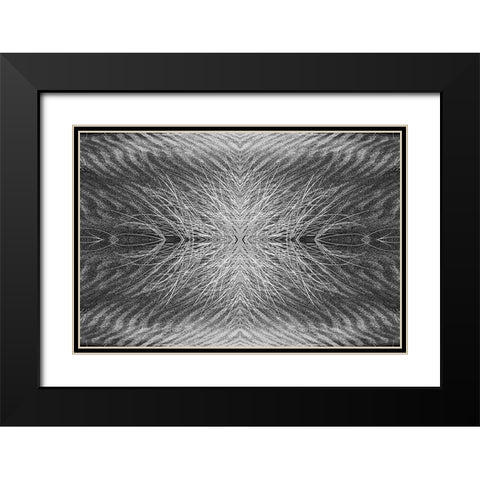 Grass pattern reflected and flipped-Bandon-Oregon Black Modern Wood Framed Art Print with Double Matting by Jones, Adam
