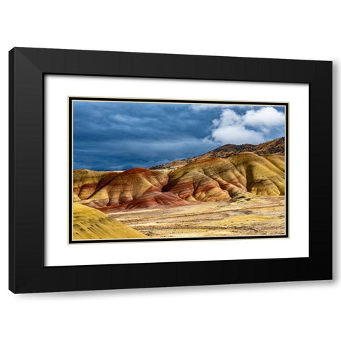 USA-John Day Fossil Beds-Painted Hills Unit Overlook Black Modern Wood Framed Art Print with Double Matting by Friel, Bernard