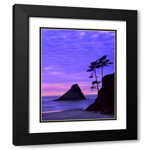 OR, Devils Elbow SP, Sunset over rock formations Black Modern Wood Framed Art Print with Double Matting by Terrill, Steve