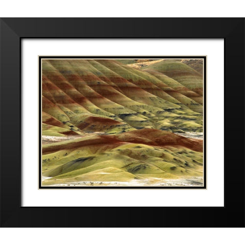 OR, Volcanic ash hills of the Painted Hills Unit Black Modern Wood Framed Art Print with Double Matting by Terrill, Steve