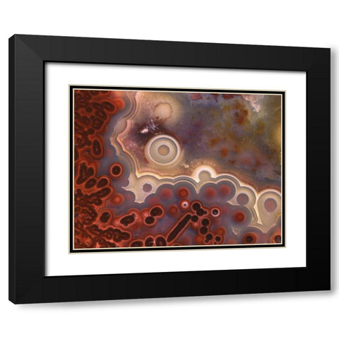 OR, Pattern in Mexican crazy lace agate Black Modern Wood Framed Art Print with Double Matting by Terrill, Steve