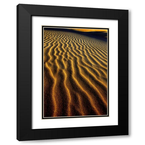 Oregon, Oregon Dunes NRA Dune pattern abstract Black Modern Wood Framed Art Print with Double Matting by Welling, Dave