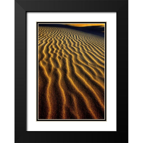 Oregon, Oregon Dunes NRA Dune pattern abstract Black Modern Wood Framed Art Print with Double Matting by Welling, Dave